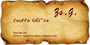 Zsuffa Géza névjegykártya